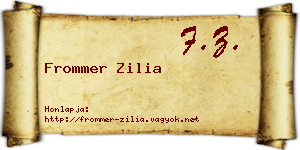 Frommer Zilia névjegykártya
